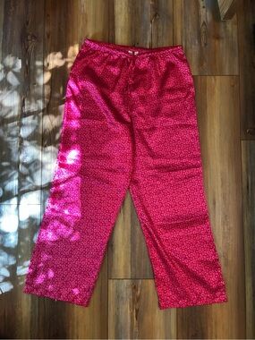 Liz Claiborne Hot Pink Printed Crop Length Lounge Pants